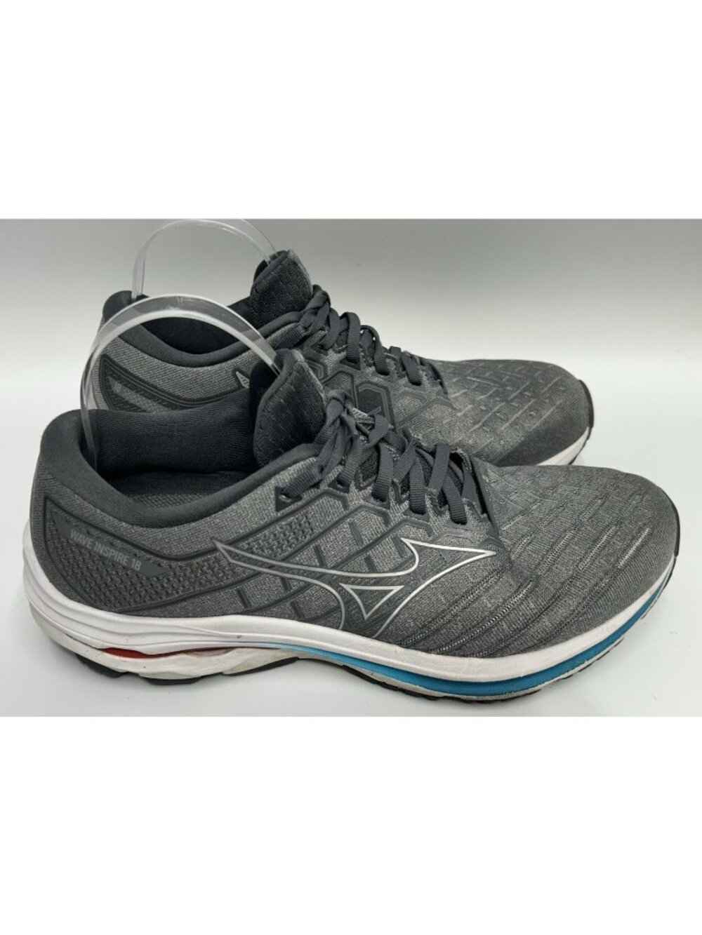 Mizuno Wave Inspire 18 Running Shoes Mens Size 9.5 (2E) Gray Running Trainers